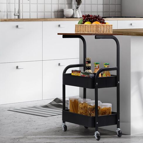 حامل طابعة عربة طابعة متنقلة مع أرفف تخزين، طاولة طابعة 3 طبقات على عجلات، حامل طابعة صناعي متدحرج، حامل خشبي للطابعة، منظم أدوات منزلية للفاكس، أبيض حديث in Kuwait