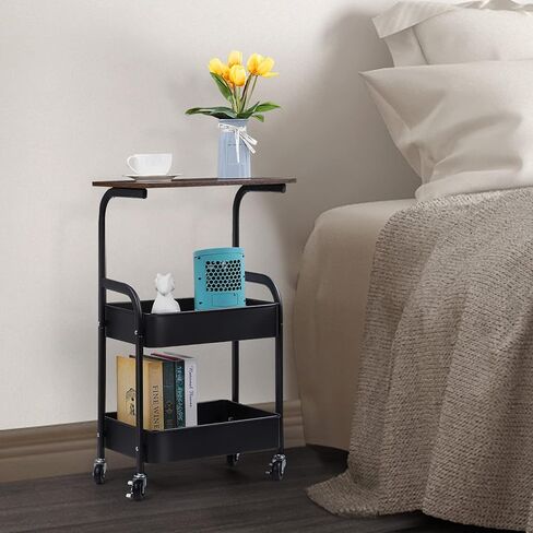 حامل طابعة عربة طابعة متنقلة مع أرفف تخزين، طاولة طابعة 3 طبقات على عجلات، حامل طابعة صناعي متدحرج، حامل خشبي للطابعة، منظم أدوات منزلية للفاكس، أبيض حديث in Kuwait