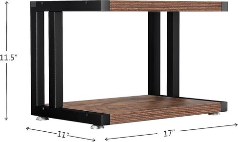 حامل طابعة سميك بطبقتين قديم، رف كتب تخزين حديث وعصري، طاولة حامل ناسخة للتخزين في المكتب المنزلي، حامل سطح المكتب، طاولة الطابعة، بني ريفي + أسود in Kuwait