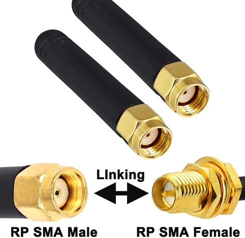 2-Pack 2.4GHz Mini WiFi Antenna 2dBi FPV Antenna Omni Directional SMA Male Omni-Directional Small PC WiFi Bluetooth Antenna Aerial Signal Booster Adapter Network Receive for Wireless Router in Kuwait