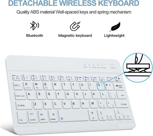 حافظة لوحة مفاتيح BORIYUAN iPad Mini 6 2021، 7 ألوان بإضاءة خلفية قابلة للفصل وغطاء ذكي نحيف لجهاز iPad Mini الجيل السادس 8.3 بوصة - أسود in Kuwait