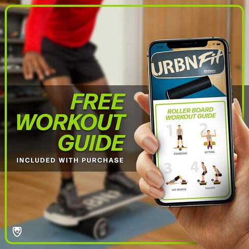 مدرب لوح التوازن الخشبي من URBNFit - لوح تمايل لألواح التزلج والهوكي والتزلج على الجليد والتدريب على ركوب الأمواج - لوح موازنة مع دليل تمرين للتمرين وبناء الاستقرار الأساسي﻿ in Kuwait