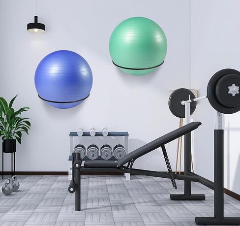 Yoga Ball HolderWall Mounted Exercise Stability Ball Holder Yoga Studio Gym Exercise Ball and Equipment Organizer,Set of 2 in Saudi Arabia