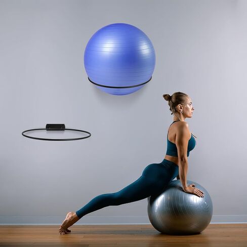 Yoga Ball HolderWall Mounted Exercise Stability Ball Holder Yoga Studio Gym Exercise Ball and Equipment Organizer,Set of 2 in Saudi Arabia