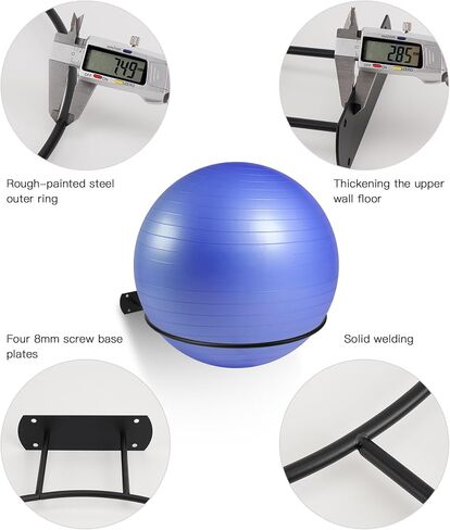 Yoga Ball HolderWall Mounted Exercise Stability Ball Holder Yoga Studio Gym Exercise Ball and Equipment Organizer,Set of 2 in Saudi Arabia