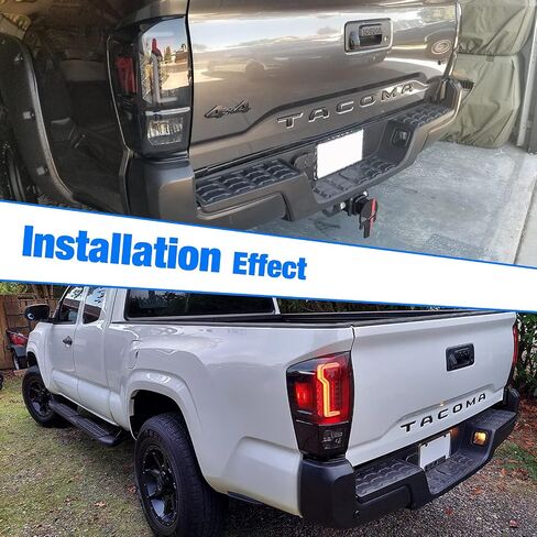 مجموعة مصابيح LED الخلفية من WOLFSTORM لسيارة Toyota Tacoma 2016-2023 مع تصميم إضاءة LED جديد، مجموعة مصابيح خلفية LED Toyota Tacoma 16-23، زوج واحد (عدسة دخان) in Saudi Arabia