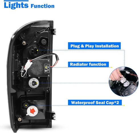 مجموعة مصابيح LED الخلفية من WOLFSTORM لسيارة Toyota Tacoma 2016-2023 مع تصميم إضاءة LED جديد، مجموعة مصابيح خلفية LED Toyota Tacoma 16-23، زوج واحد (عدسة دخان) in Saudi Arabia