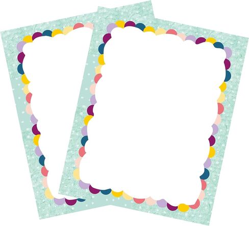 100 ورقة العودة إلى المدرسة قصاصات ورق الكمبيوتر 8.5x10.5 ورقة ذات رأسية ثابتة على الحدود للمعلم طباعة رسائل الكتابة، لوازم الطابعة المدرسية للأطفال المنزل الأسرة in Kuwait
