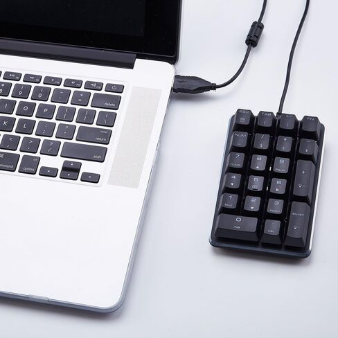 لوحة مفاتيح رقمية Magicforce USB، لوحة مفاتيح رقمية سلكية USB ميكانيكية مع لوحة أرقام بإضاءة خلفية LED زرقاء 21 مفتاحًا للكمبيوتر المحمول والكمبيوتر المكتبي - أسود (مفاتيح زرقاء) in Kuwait