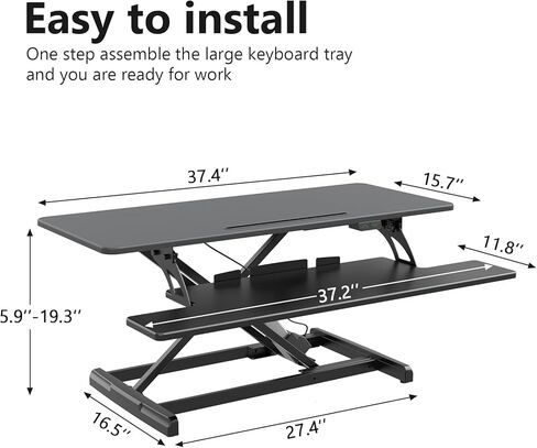 G Pack Pro Standing Desk Converter - Electric Height Adjustable Desk for Sit Stand Desk Workstation with Removable Keyword Tray and Space for Dual Monitors - Ergonomic Design for Maximum Productivity in Kuwait