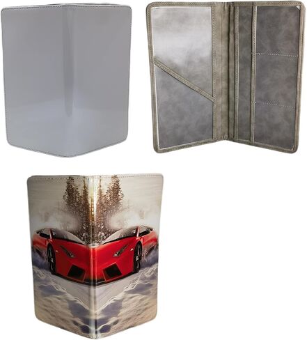 2 Pieces Sublimation Car Registration and Insurance Card Holder, Vehicle License Document Glove Box Compartment Organizer, blank leather DIY Craft (Beige) in Saudi Arabia