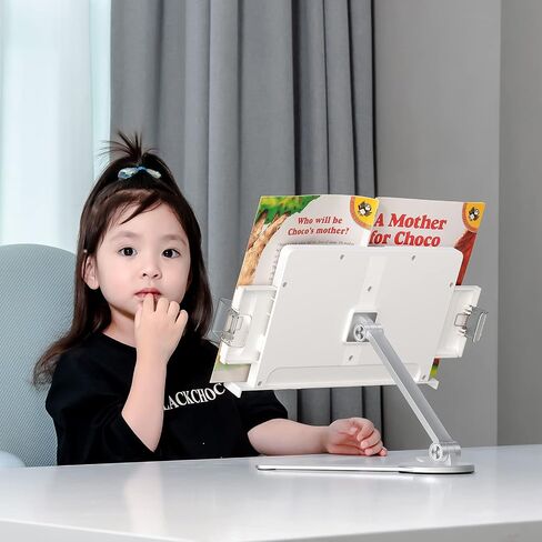 viozon Book Stand,Cookbook Holder Desk Reading,Adjustable Height&Angle,Aluminum Alloy,Foldable&Portable,for Office,Kitchen,School,Kids&Adults Book,Recipe,Magazine,Tablet,Kindle,Blue in Saudi Arabia