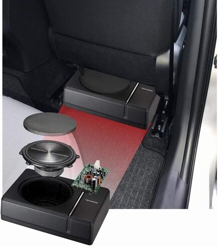 Kenwood KSC-PSW8 250W Max (150W RMS) Single 8" Under Seat Powered Subwoofer Enclosure W/Remote Control in Saudi Arabia