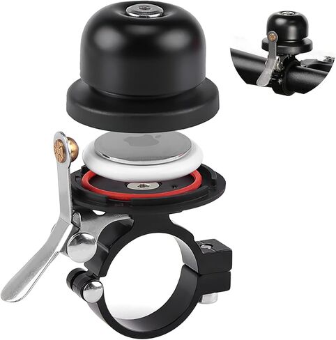 Grathia Bicycle Bell for Apple AirTag, Waterproof AirTag Bike Mount Hidden, Bicycle Loud Sound Brass Bells for Road Mountain Bike Handlebars Adults in Kuwait