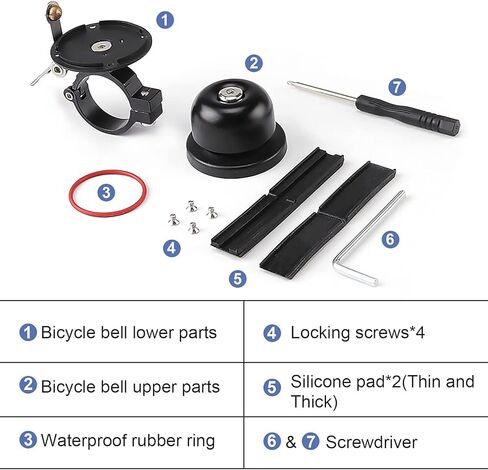 Grathia Bicycle Bell for Apple AirTag, Waterproof AirTag Bike Mount Hidden, Bicycle Loud Sound Brass Bells for Road Mountain Bike Handlebars Adults in Kuwait