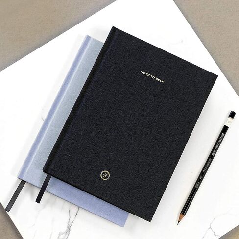 Wit & Delight - Light Blue Note to Self Linen Journal | Size 6.25 x 8.5 | 160 Lined Cream Pages | 120 GSM Quality Paper in Saudi Arabia