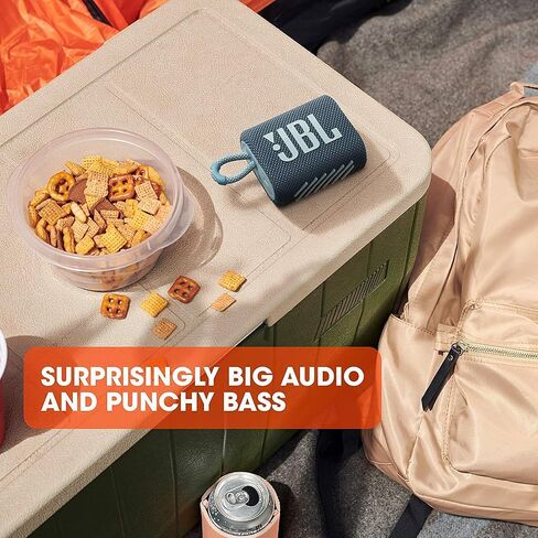 JBL Go 3: Portable Speaker with Bluetooth, Built-in Battery, Waterproof and Dustproof Feature - White (Renewed) in Saudi Arabia