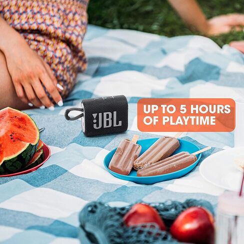 JBL Go 3: Portable Speaker with Bluetooth, Built-in Battery, Waterproof and Dustproof Feature - White (Renewed) in Saudi Arabia