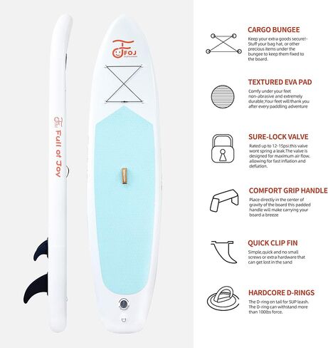 10.8’/33’’/6" Inflatable Stand Up Paddle Board Ultra-Light SUP with Free SUP Accessories & Backpack, Leash, Paddle and Hand Pump, Paddle Board for Adult & Youth in Saudi Arabia