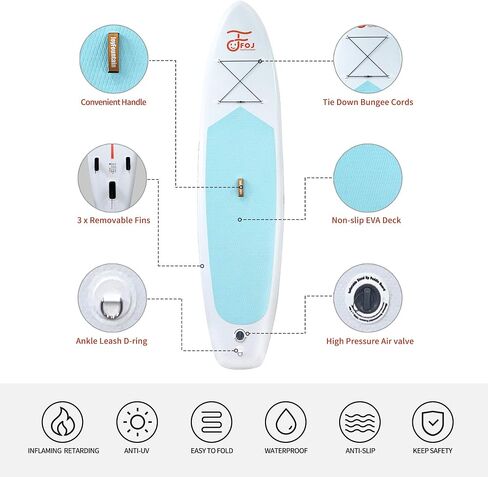 10.8’/33’’/6" Inflatable Stand Up Paddle Board Ultra-Light SUP with Free SUP Accessories & Backpack, Leash, Paddle and Hand Pump, Paddle Board for Adult & Youth in Saudi Arabia