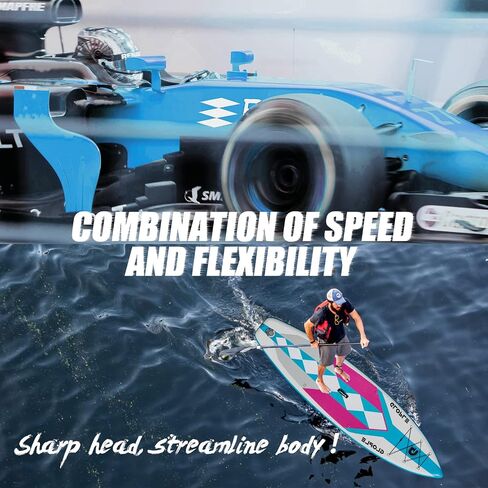 لوح مجداف قابل للنفخ، 10'6''/11' SUP مع حقيبة ظهر للملحقات، مجداف Adj، مضخة عمل مزدوجة، حقيبة مقاومة للماء، مقود، سطح غير قابل للانزلاق للمبتدئين/المتوسطين للبالغين والشباب in Saudi Arabia