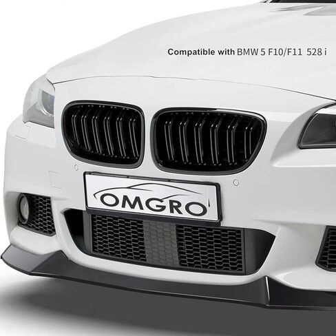 شبكة شواء أمامية متوافقة مع BMW 5 Series F10 F11 528i 528iX 535i 535iX 535d 535dX 550i 550iX Hybrid-5 M5 (2010-2016)، أسود لامع in Kuwait