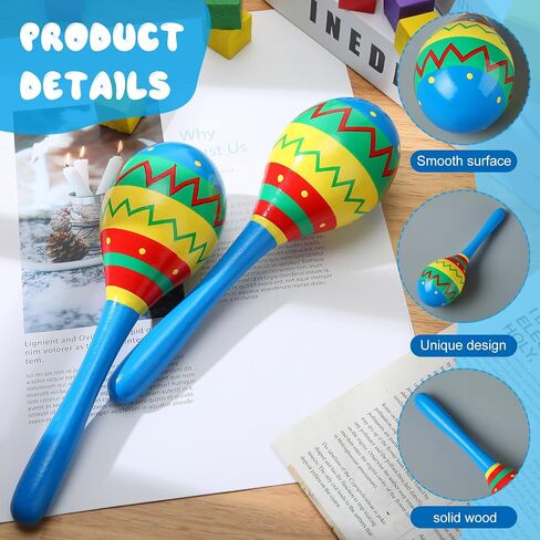 7.87 Inches Fiesta Wooden Maracas 2 Pcs Noisemaker for Mexican Fiesta Musical Maracas Party Favors Mexican Birthday Fiesta Christmas Cinco De Mayo Party Favors (Purple) in Saudi Arabia