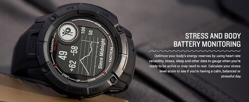 ساعة ذكية Garmin Instinct 2X Solar - إصدار تكتيكي باللون الأسود، ساعة ذكية بنظام تحديد المواقع العالمي (GPS) متينة للاستخدام الخارجي للرجال، إمكانية الشحن بالطاقة الشمسية، آلة حاسبة للمقذوفات، حزمة ساعة ذكية بمصباح يدوي مدمج مع ملحقات in Saudi Arabia
