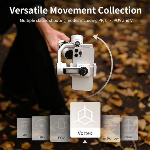 Zhiyun Smooth 5S Combo Professional Gimbal Stabilizer for Smartphone, Handheld 3-Axis Phone Gimbal, Portable Stabilizer Compatible with iPhone and Android - White in Saudi Arabia