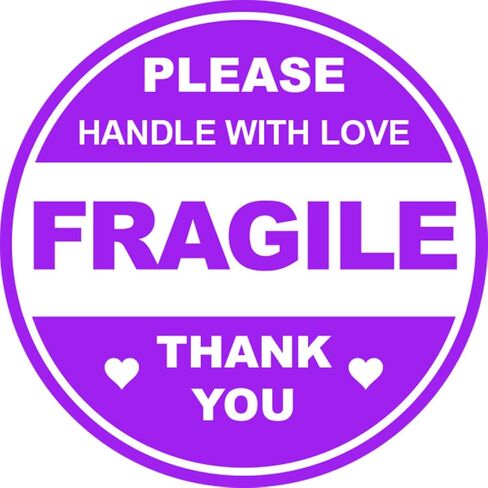 300 قطعة باللون الأرجواني المستدير مقاس 5 سم يرجى تسليم ملصقات الحب الهشة شكرًا لك ملصقات لاصقة قابلة للكسر للشحن والتعبئة البريدية وحقيبة المجوهرات الحالية in Kuwait