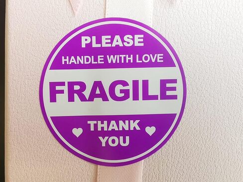 300 قطعة باللون الأرجواني المستدير مقاس 5 سم يرجى تسليم ملصقات الحب الهشة شكرًا لك ملصقات لاصقة قابلة للكسر للشحن والتعبئة البريدية وحقيبة المجوهرات الحالية in Kuwait