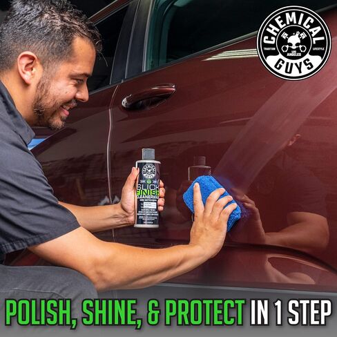 Chemical Guys WAC20616 Slick Finish Cleaner Wax Light Paint Cleanser & Brilliant Shine Carnauba Wax, 16 fl oz in Saudi Arabia