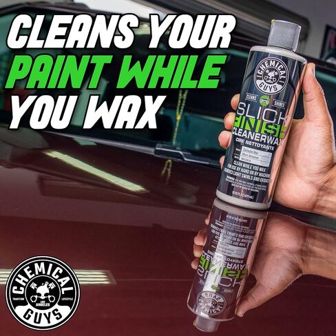 Chemical Guys WAC20616 Slick Finish Cleaner Wax Light Paint Cleanser & Brilliant Shine Carnauba Wax, 16 fl oz in Saudi Arabia