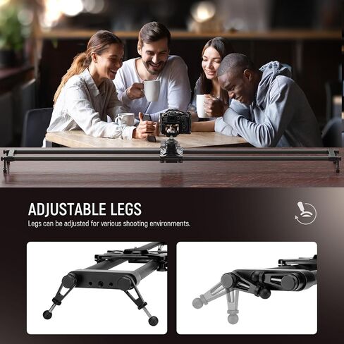 NEEWER 47.2in/120cm Carbon Fiber Camera Slider, Dolly Rail Track with Thicker Tube and More Stable Support, 4 Precise Smooth Bearings and Levelling for DSLR Camera Camcorder, Max Load 22lb, CS120CM in Saudi Arabia