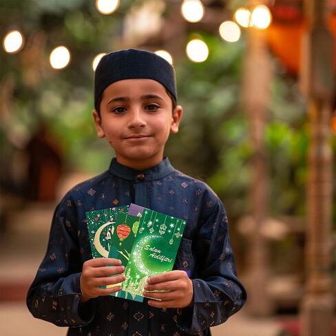 18Pcs Eid Money Envelopes Mubarak Envelope Bulk with Arabic Writing Ramadan Cash Gifts Money Bags Holders for Kids Eidi Holiday (Gold) in Kuwait