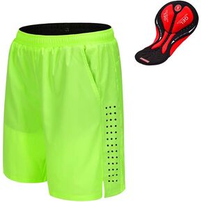 WOSAWE Men's MTB Cycling Padded Shorts 4D High Density Memory Foam Padded Mesh Liner Bike Shorts