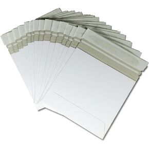 Univenture Rigid 6x6 Paperboard Mailer - Comes with Self Sealing Strip. Stay Flat Mailer Will Resist Bending and Protect Your Mailed Contents - Made in USA (50)