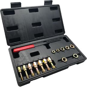 15-Piece Metric Thread Chaser Set – Master Thread Repair Kit with M6, M8, M10, M12 Sizes, Includes 7 Taps, 7 Dies and 1 Thread File, Universal Rethreading & Thread Restorer Tool Set with Case