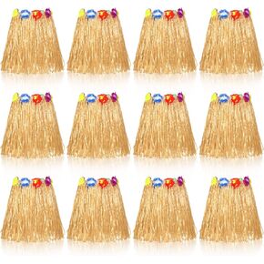 Tarpop 12 PCS التنانير العشب Hawaiian Hula للأطفال 40 سم تنانير العشب للفتيات Luau حفل عيد ميلاد زخرفة احتفالية