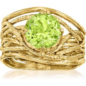 Ross-Simons Gemstone Textured Openwork Ring in 18kt Gold Over Sterling