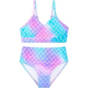 PASHOP Girl's 2 Piece Swimsuit Spaghetti Strap Cute Bikini High Waisted Bathing Suit Swimwear for Girls