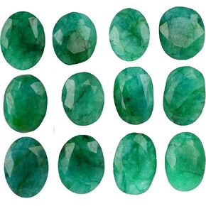الجينات الحقيقية الكولومبية الزمرد حوالي 60 ct - 7 pcs Natural Oval Cut Green Emerald Gemstones Lot