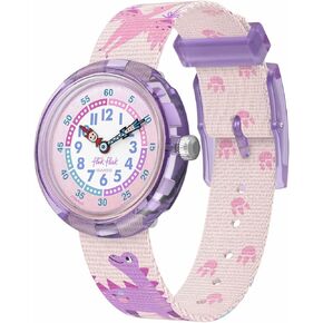 Flik Flak Girls Watch Casual Purple Bio-sourced Quartz DINOLOGY