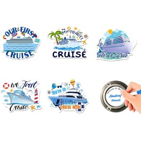 Mikede Birthday Cruise Door Magnets ، 6 PCS Cranival Craise Door Decorations Magnetic Cruise Ships Essentials for Cabin Ship Magnets ملحقات مرساة السيارة
