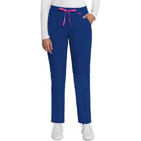 Med Couture Scrub Pant for Women Mid Rise Drawstring Tapered Leg - Missy Fit Cargo Pant with Rib-Knit Waistband - MC101