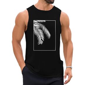 قمم دبابات الشاطئ Mens Summer Hawaii Vacation Graphic Muscle Palm Tree Shirts