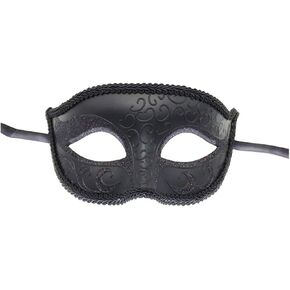 Leprato Masquerade Mask for Women Black Venetian Mask for Halloween Mardi Gras Prom Ball Party Costume Mask
