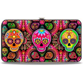 Buckle-Down unisex adults Buckle-down Hinge - Six Sugar Skulls Multi Color Wallet, Thaneeya Sugar Skulls, 7 x 4 US