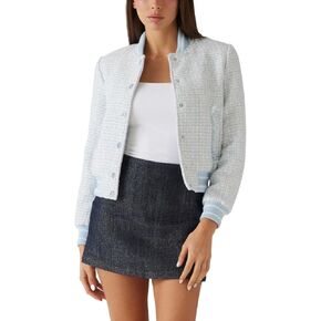 GUESS Women's Eco New Gloria Tweed Bomber
