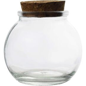 Clear Glass Bottle With Cork Stopper Assorted Shapes Bud Vases Jars Message Wish Bottle 1 Piece (Round Ball)